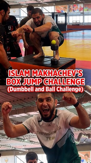 Islam Makhachev Tries the IMPOSSIBLE Box Jump Challenge 🤯
