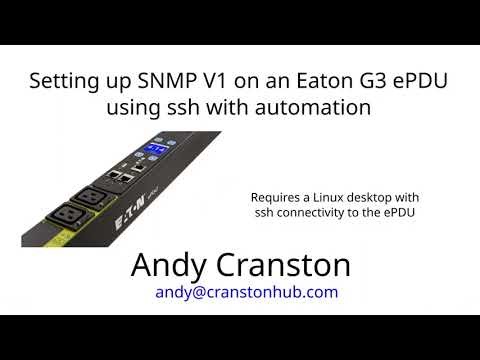 Setting up SNMP V1 on an Eaton G3 ePDU using ssh with automation