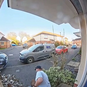 This man was unloading his car when, after bringing some items inside, he slipped on the doormat while coming out. He fell hard on his butt but quickly got up and carried on with his work. | Jukin Copyright Management