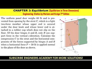 3-89 Chap 3 Equilibrium 3D Solved Problems Engineering Statics Meriam 7th Edition Engineers Academy