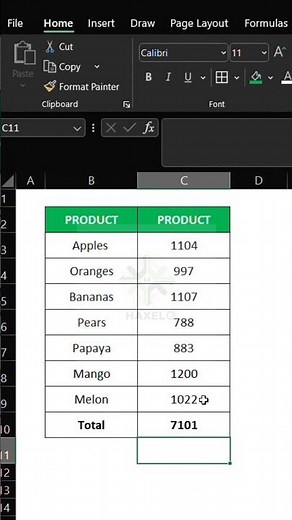 SUM Function in excel | Add total values #excel #excelbeginners #shorts