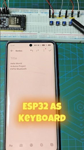 Turn ESP32 into Bluetooth Keyboard! Send Hello World with Push Buttons