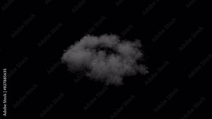 Explosion smoke dust shockwave in slow motion, 4K with alpha channel for transparent background