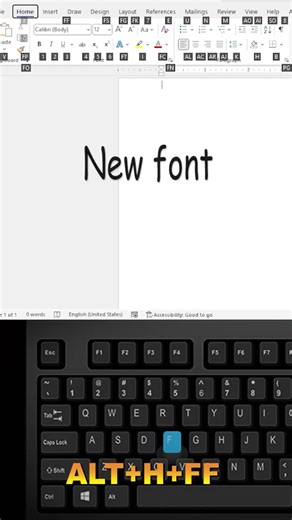 How to Quickly Change Font in Word/Excel | Alt + H + F + F Shortcut