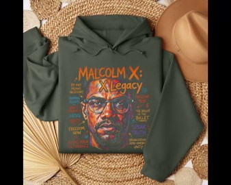 Malcolm X Hoodie: Justice Unity Pullover, Black History Month - Etsy