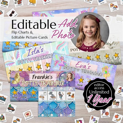 Toilet Training, Visual Schedule (editable) Routine Chart, Rewards Cards, Toddlers, Potty Training Visuals, Toilet Training Chart (girls) - Etsy Canada