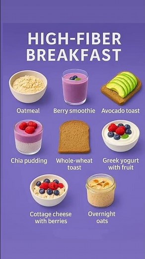 High-Fiber Breakfast Ideas to Keep You Full & Energized 🌞💪 #healthylifestyle #shorts