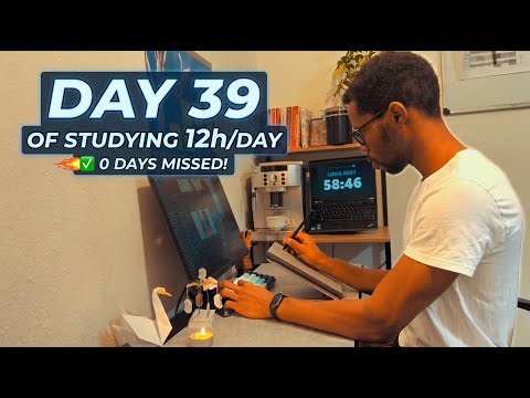 Study with me. DAY 39/90 | 12-Hour Study Challenge (50/10 Pomodoro)