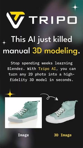 RIP Blender? 💀 This AI Creates 3D Models from Photos in SECONDS! 😱 #3dmodeling #ai #shorts #3d