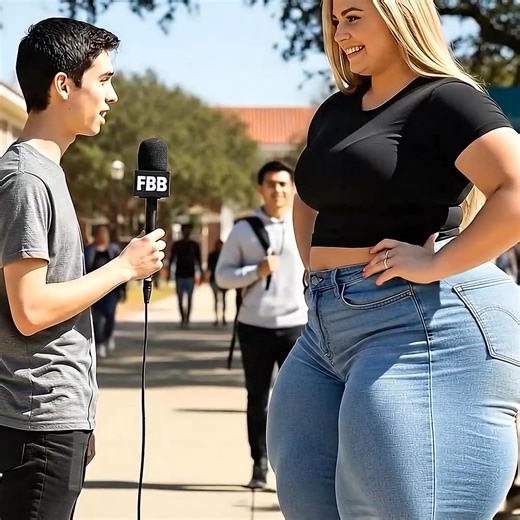 267K views · 4.3K reactions | They’re asking questions, but my quads are doing the talking!  See the full flex at FBBGrowth.com. What would you ask me? #CampusCrush #MuscleTalk #StrongAndSmart #FitInterview | FBB Growth | Facebook