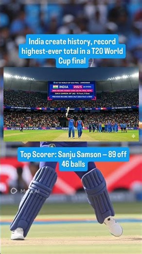 India create history, record highest-ever total in a T20 World Cup final | #t20worldcup2026
