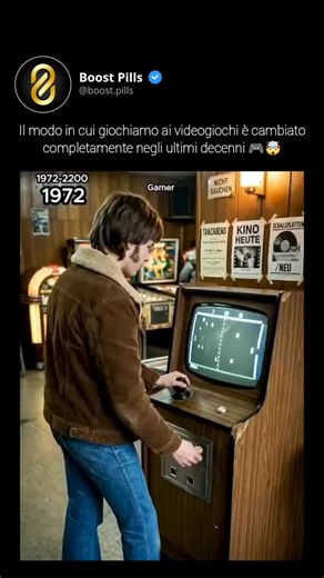 Boost Pills on Instagram: "Se si guarda al passato, è evidente quanto il modo di vivere i videogiochi sia cambiato nel corso degli anni. Dai primi cabinati arcade con joystick essenziali, alle console domestiche, al gaming su PC fino alle esperienze in realtà virtuale totalmente immersive, l’evoluzione del videogioco ha seguito passo dopo passo il progresso tecnologico. Ciò che un tempo era confinato a schermi ingombranti e a pochi pixel oggi si estende in mondi aperti, universi online persisten