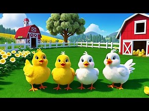 Three Chicks on the Daisy Farm | Fun Farm Animals Kids Nursery Rhyme Animation