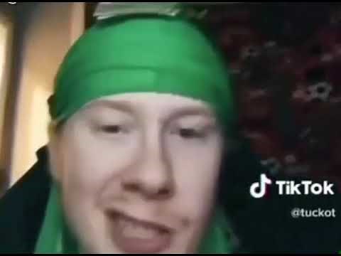 White guy Green durag