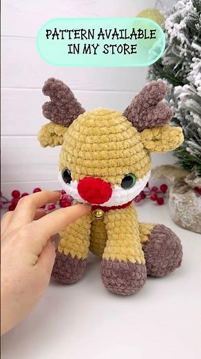 Cute deer crochet pattern ❤️#crochet #amigurumi #crochetstitch #crocheting #crochetpattern