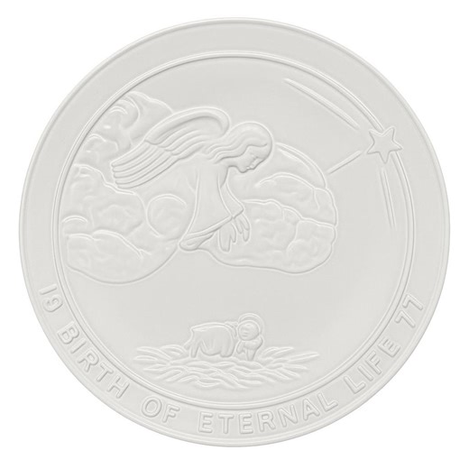 Vintage Frankoma Pottery Plate 1977 • Angel & Nativity Design • White Glazed Collectible - Etsy