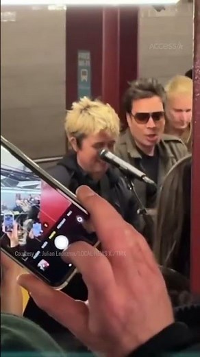 Green Day & Jimmy Fallon Perform In NYC Subway