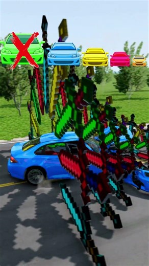 Knife Minecraft vs CAR🚗 | BeamNG.drive #shorts