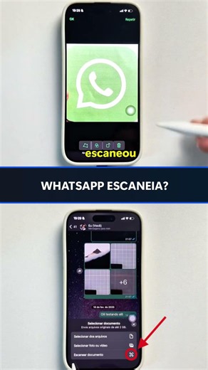 WhatsApp no iPhone escaneia documentos sem app extra!