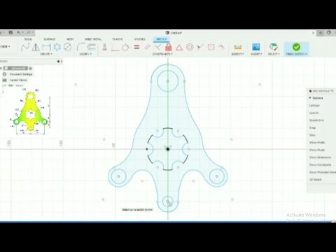 Exercise 17 Autodesk Fusion 360 video tutorial for creating a 2D model from 2D drawing for beginners