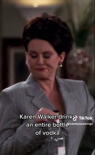 Karen Walker Chugging Vodka - Iconic Moment from Will & Grace