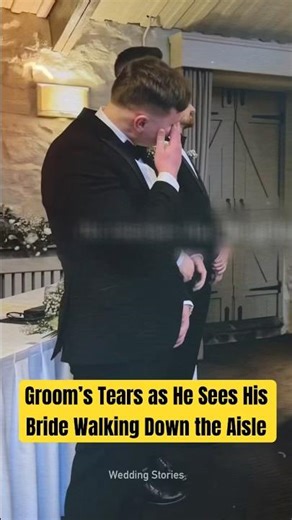 Groom’s Tears as He Sees His Bride Walking Down the Aisle #wedding