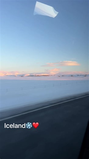 Visited Iceland during the winter season❄️❄️❄️ watching this majestic sunset as we drive to this endless land full of snow, magnificent place❤️ #travel #subzero #sunset#snow
