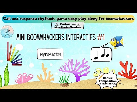 Easy boomwhackers play along rhythmic game & improvisation #1 for elementary music education