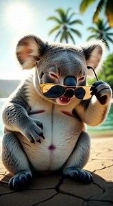Hot Koala-炙熱的無尾熊-ホットコアラ-Koala caliente#funny #memes #Koala#cute#summer