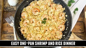 Got frozen shrimp? Make this easy one-pan shrimp and rice dinner