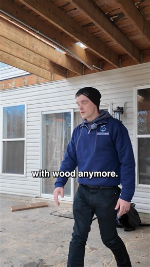 We’re rebuilding the exact same deck that was here before — same footprint, same size, same stair locations. The difference is what it’s made of. This five-year-old wood deck is already rotten and becoming unsafe, which is why we’re replacing it with a New Castle Steel frame that carries a 50-year warranty from top to bottom. We’re also cleaning up the layout by removing the mid-landing so the stairs come straight down, opening up the yard and improving the sight lines. The rebuild will include 