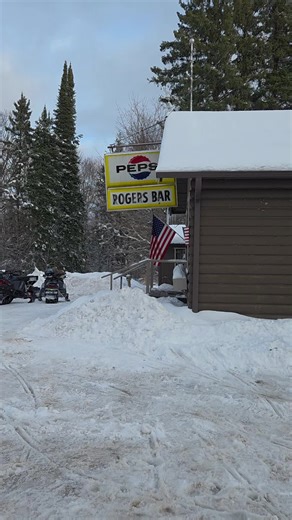 having lunch at my favorite place! Roger's bar in watersmeet Michigan. sled heads say trails are great! get out and ride!🤘#sledtok #braaaap #snowmobiling #foryoupage #pitstop