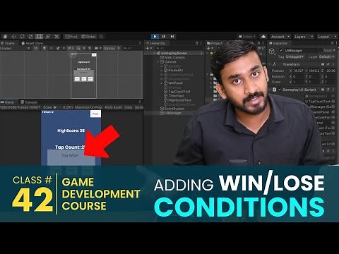 Game #1 - Tap Counter #13 - Adding Win/Lose Conditions | Unity3d Game Development Course