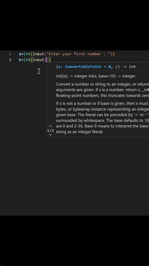 How to make a simple calculator in python 🐍 | #python #tech #pythonprogramming #tutorial #shorts
