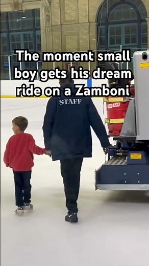 The moment a small boy gets his dream ride on a #Zamboni #kidssongs #vehiclesongs