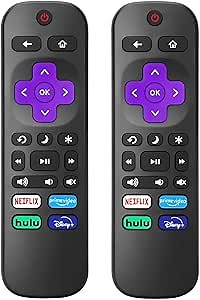 (Pack of 2) Upgrade Remote Control Replacement for All Roku TVs, for TCL TV/Hisense/Onn/Sharp/Element/Philips/Insignia/Jvc/RCA Smart TVs (Not for Stick and Box)