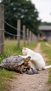 188K views · 11K reactions | Brave White Cat Leads Farmer to Save Trapped Turtle  | DODO AI | Facebook