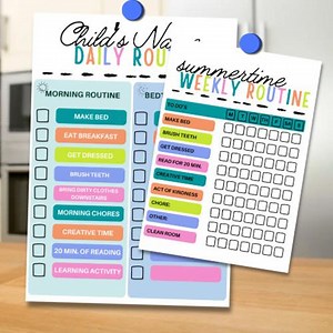 Kids Daily & Weekly Routine Chart: Editable Checklist (PDF Download) - Etsy UK