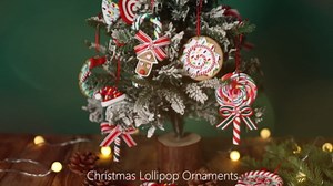 moonoom 9pcs Christmas Lollipop Ornament,Christmas Candies Polymer Clay Ornament,Xmas Decor Candy Cane Hanging Decorations,Sweets Candy Pendant Xmas Tree Party Supplies (Lollipop)