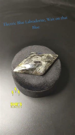 Polished Handcrafted 53x30mm Diamond Electric Blue Labradorite Cabochon