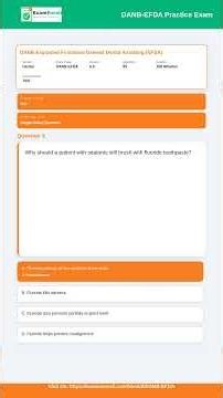 DANB-EFDA Practice Exam 2026 | 100 Questions + Answers | ExamsEnroll