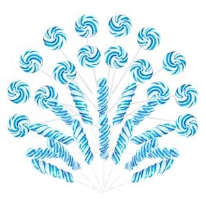 Something Blue Twisty & Swirl Lollipops 32pk (16 swirl &16twist) - Lollipops Candy Individually Wrapped Bulk for Wine Day - Candy Lollipop Suckers for Wedding, Birthday