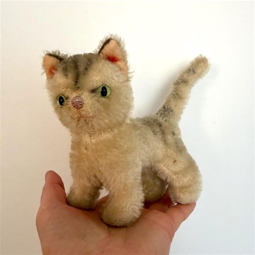 Vintage Steiff (tabby or Lizzy) Cat Mohair, 1950s German Collectible Stuffed Animal - Etsy
