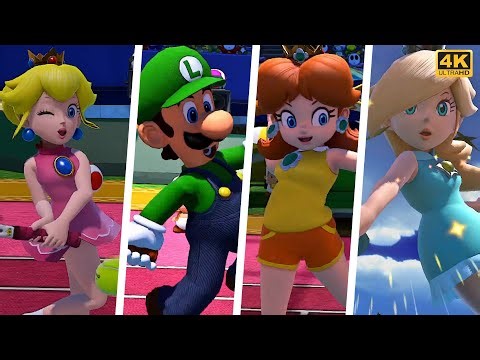Luigi Daisy Vs. Peach Rosalina Mario Tennis: Ultra Smash Mega Battle gameplay