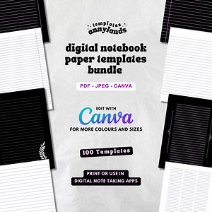 100  Digital Notebook Paper Templates - Etsy Canada
