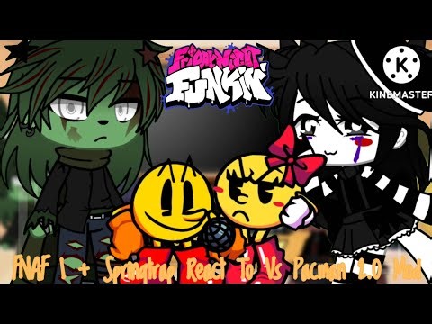 FNAF 1 + Springtrap React To Friday Night Funkin' Vs Pacman 2.0 Mod || Gacha Club