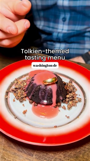 NoVa Nomz on Instagram: "This restaurant is serving a JRR Tolkien-themed tasting menu, with each dish inspired by scenes and characters from The Lord of the Rings and The Hobbit. The food was SO innovative and delicious and also can be served with a cocktail or wine pairing. This was honestly one of the most fun dining experiences I’ve ever had, and highly recommend if you’re a Tolkien fan or just love amazing food! Our favorite dishes were Sméagol’s hamachi crudo, the stewed rabbit and the Moun