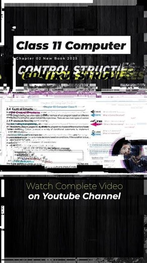 control structures | if statement ch 02 class 11 computer