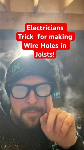 ⚡️Electrician trick for making holes in joists for wire runs! ⚒️ ❄️🔥🥵 #electric
