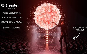 iBlender中文版插件 SSGI for EEVEE 全局光照 科幻粒子系统软体模拟头发 Blender 教程